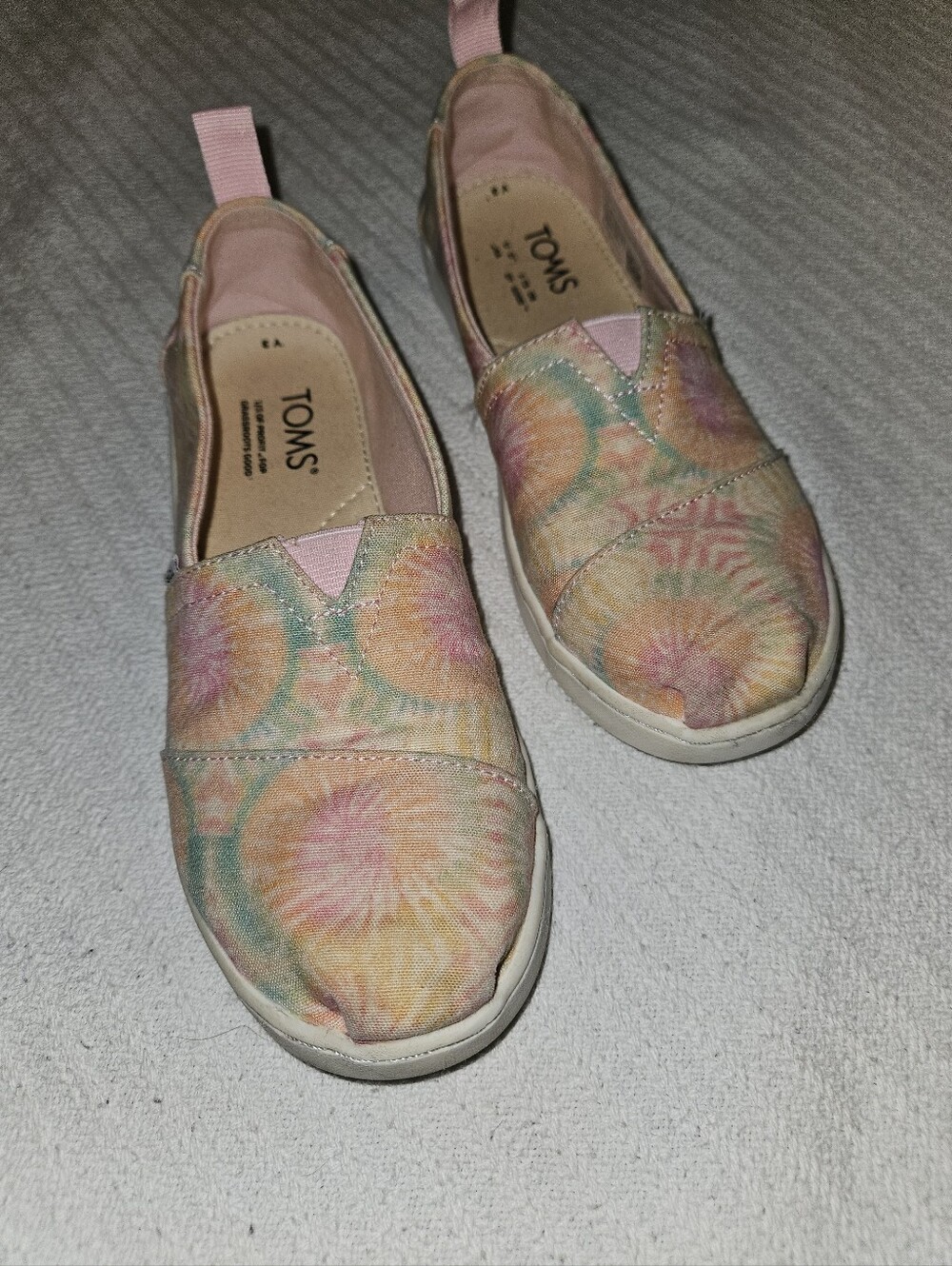 TOMS Pastel Tie-Dye Slip-On Sneakers - Pink/Peach/Teal